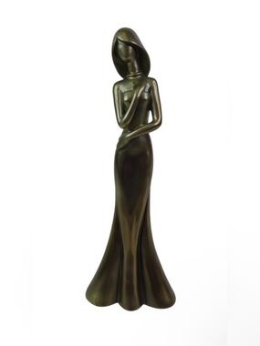 Pacific Coast Lighting 12” Tall Resin Bronze Tone Woman Silhouette Sculpture